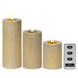 Lumineo led kaarsenset wax 3-delig goud