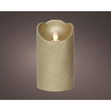 Lumineo led waving kaars wax goud ø7,5xh12,5cm
