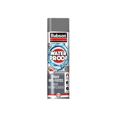Rubson anti - infiltratie spray 300ml grijs | coating isolatie spray grijs | overschilderbaar repair coating spray | universele toepassing | vloeibaar rubber seal | rubber spray rubber coating.