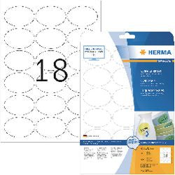 Merkloos sans marque herma etiketten wit movables verwijd. 63.5x42.3 mm ovaal a4