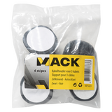 Mack 1071223 - 6 kabelhouders voor 3 kabels zelfklevend zwart | 6 stuks