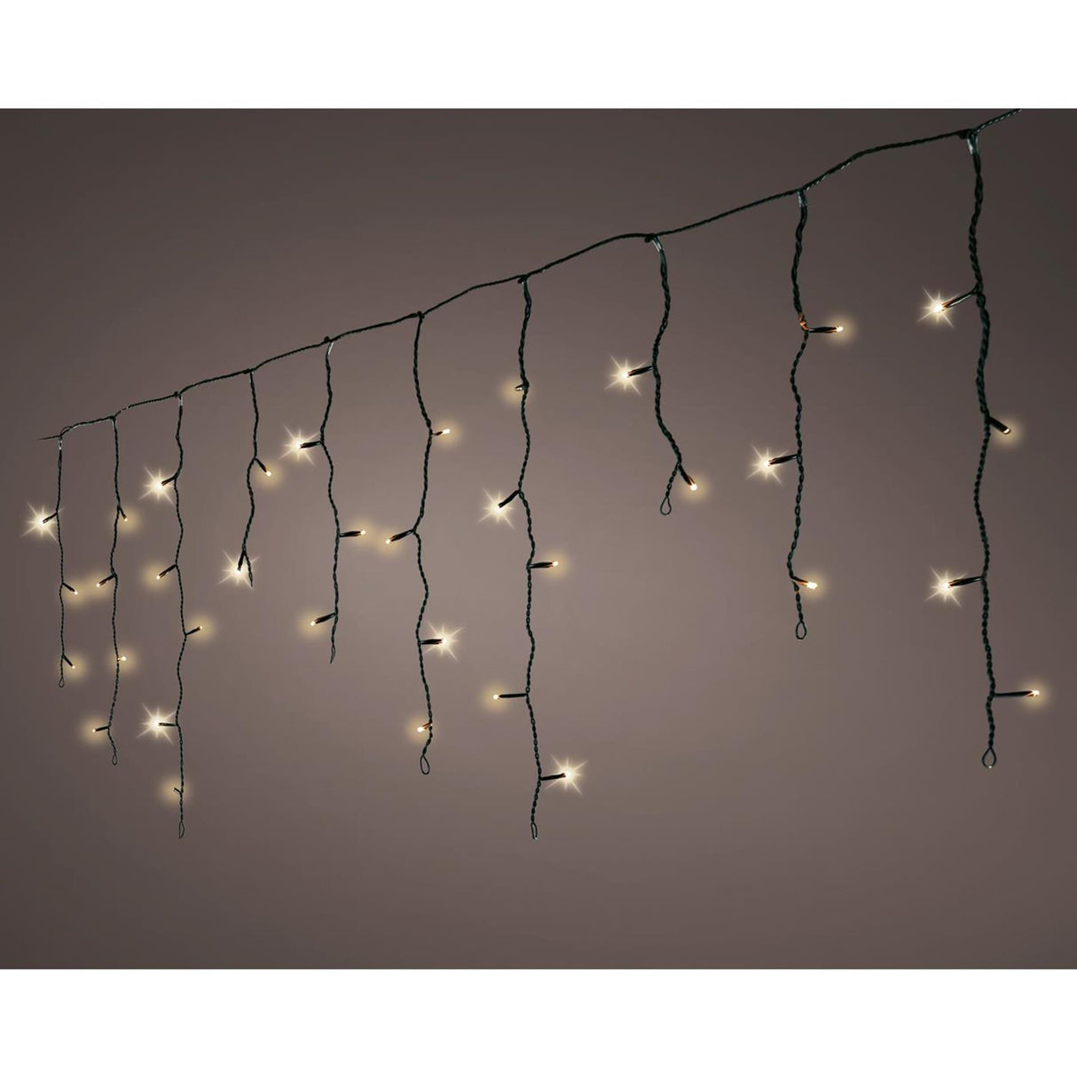 Lumineo led ijspegelverlichting 259led 1100cm 8 functie twinkel effect 8uur timer zwart soft gold buiten