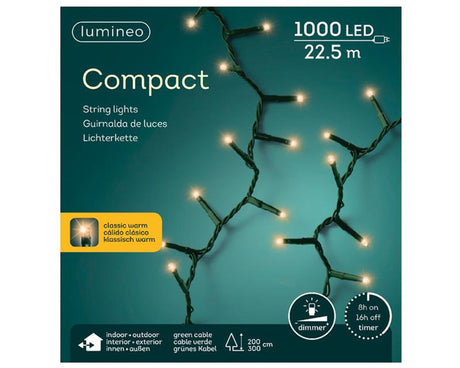 Lumineo led-verlichting basic lights buiten en binnen 1000 lamp warm wit 22.5m