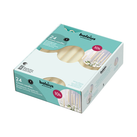 Bolsius professional kroonkaarsen ivoor 240 24 mm 10 uur (24 stuks)