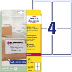 Weerbestendige labels avery wit 100 stuks