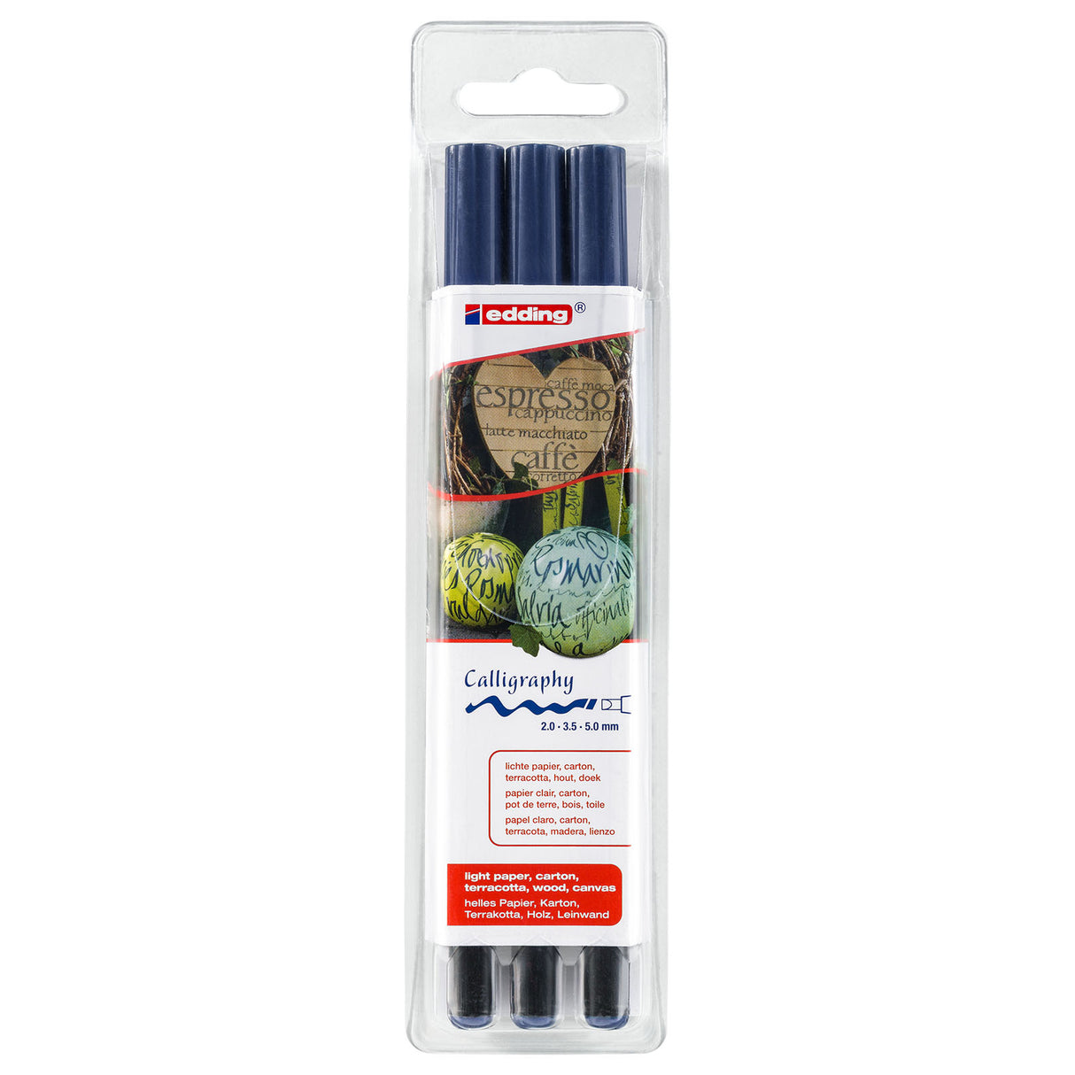Edding 1255 • calligraphy pen assorti 3pcs staalblauw