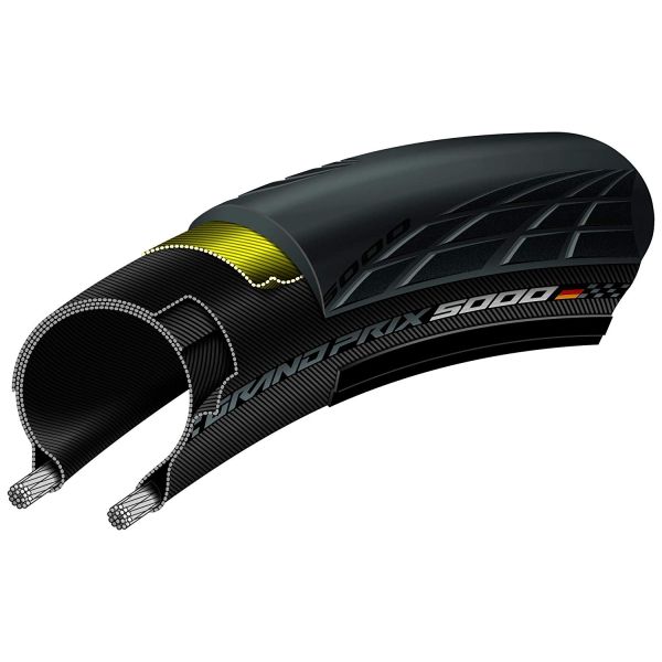 Continental Grand Prix 5000 vouwband, racefiets, 28-622, zwart