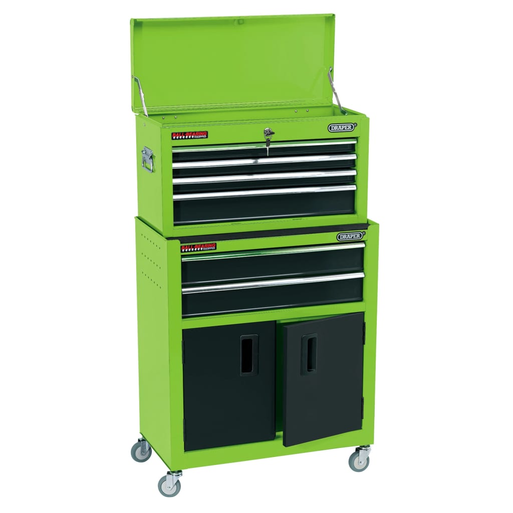 Draper Tools Draper Tools Rolkast met gereedschapskist 61,6x33x99,8 cm groen