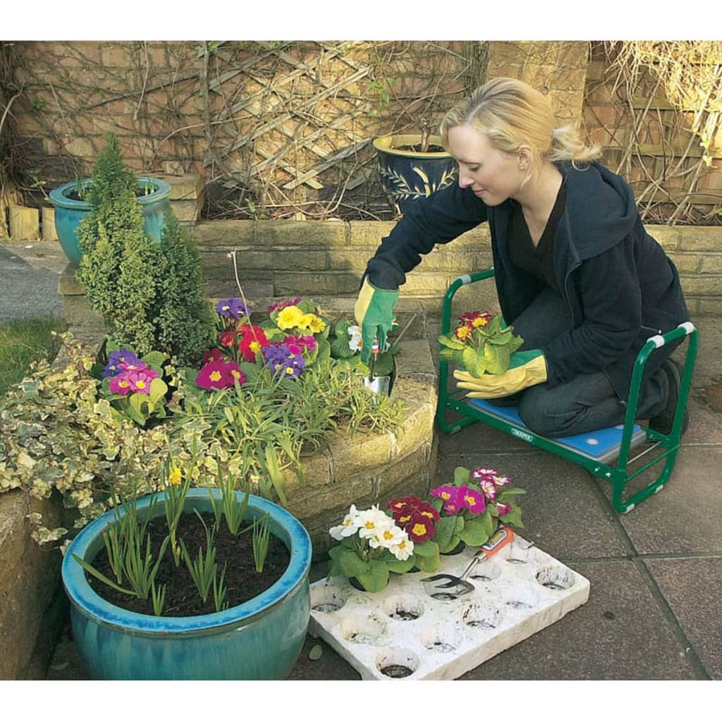 Draper tools vouwbare tuinbank kniebank groen ijzer 64970