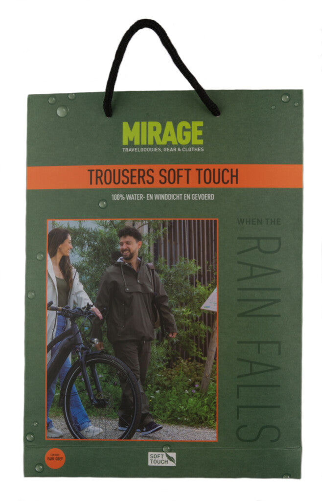 Mirage regenbroek rainfall trouser soft touch maat s earl grey