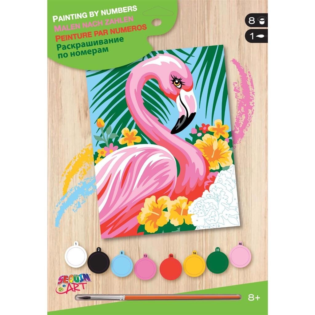 Sequin art sequin art schilderen op nummer flamingo