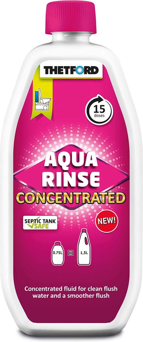 Thetford aqua rinse concentrated - toiletvloeistof voor cassette toilet - 0,75l