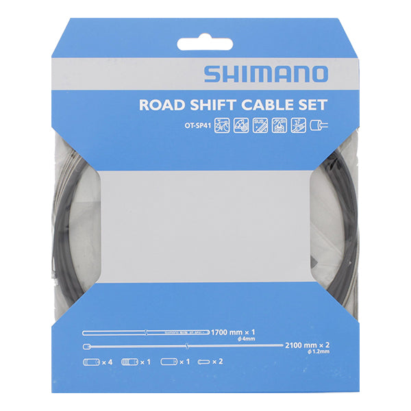 Shimano versnellingskabelset race rvs - zwart