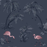 Dutch wallcoverings dutch wallcoverings behang flamingo petrolblauw