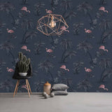 Dutch wallcoverings dutch wallcoverings behang flamingo petrolblauw