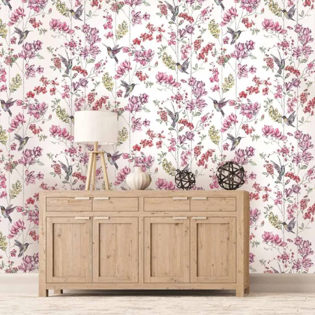 DUTCH WALLCOVERINGS DUTCH WALLCOVERINGS Behang kolibrie roze