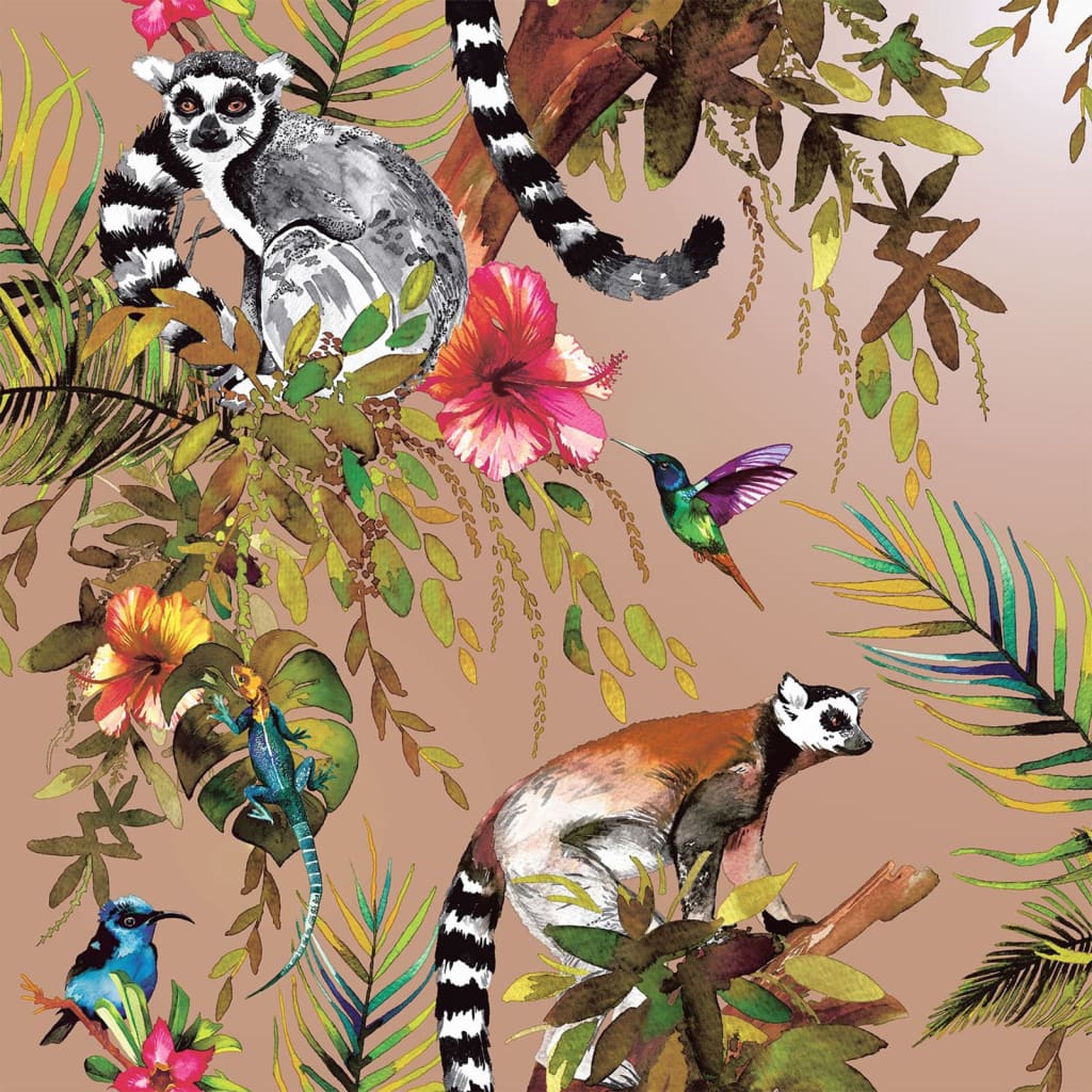 DUTCH WALLCOVERINGS DUTCH WALLCOVERINGS Behang Lemur roségoudkleurig