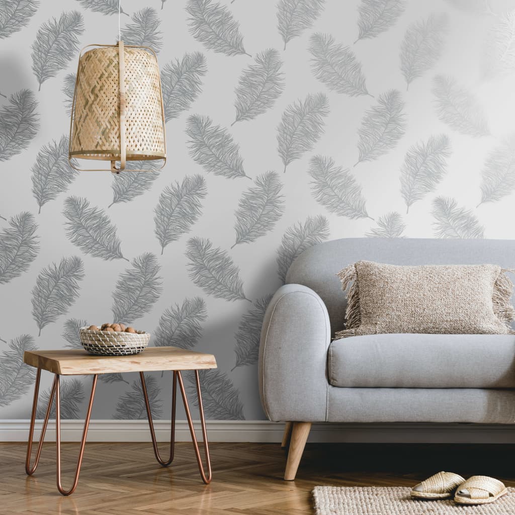 Dutch wallcoverings behang fawning feather lichtgrijs