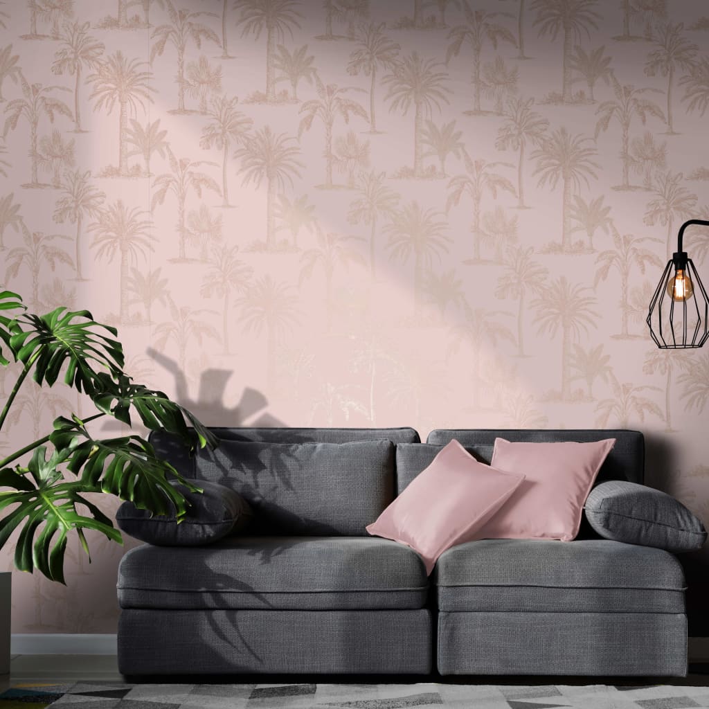 DUTCH WALLCOVERINGS DUTCH WALLCOVERINGS Behang Tropical Trees roze