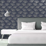 DUTCH WALLCOVERINGS DUTCH WALLCOVERINGS Behang Fleur marineblauw en grijs