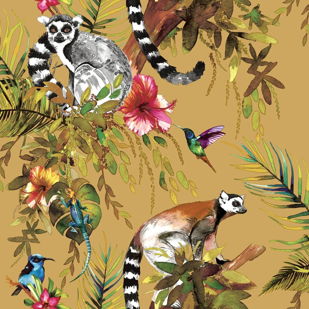 Dutch wallcoverings behang lemur oker