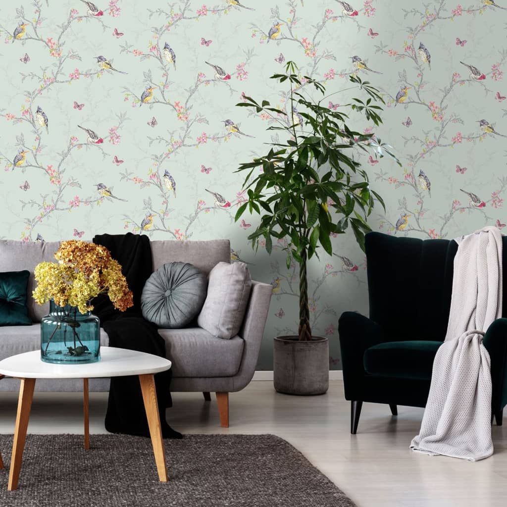 Dutch wallcoverings dutch wallcoverings behang phoebe mintkleurig