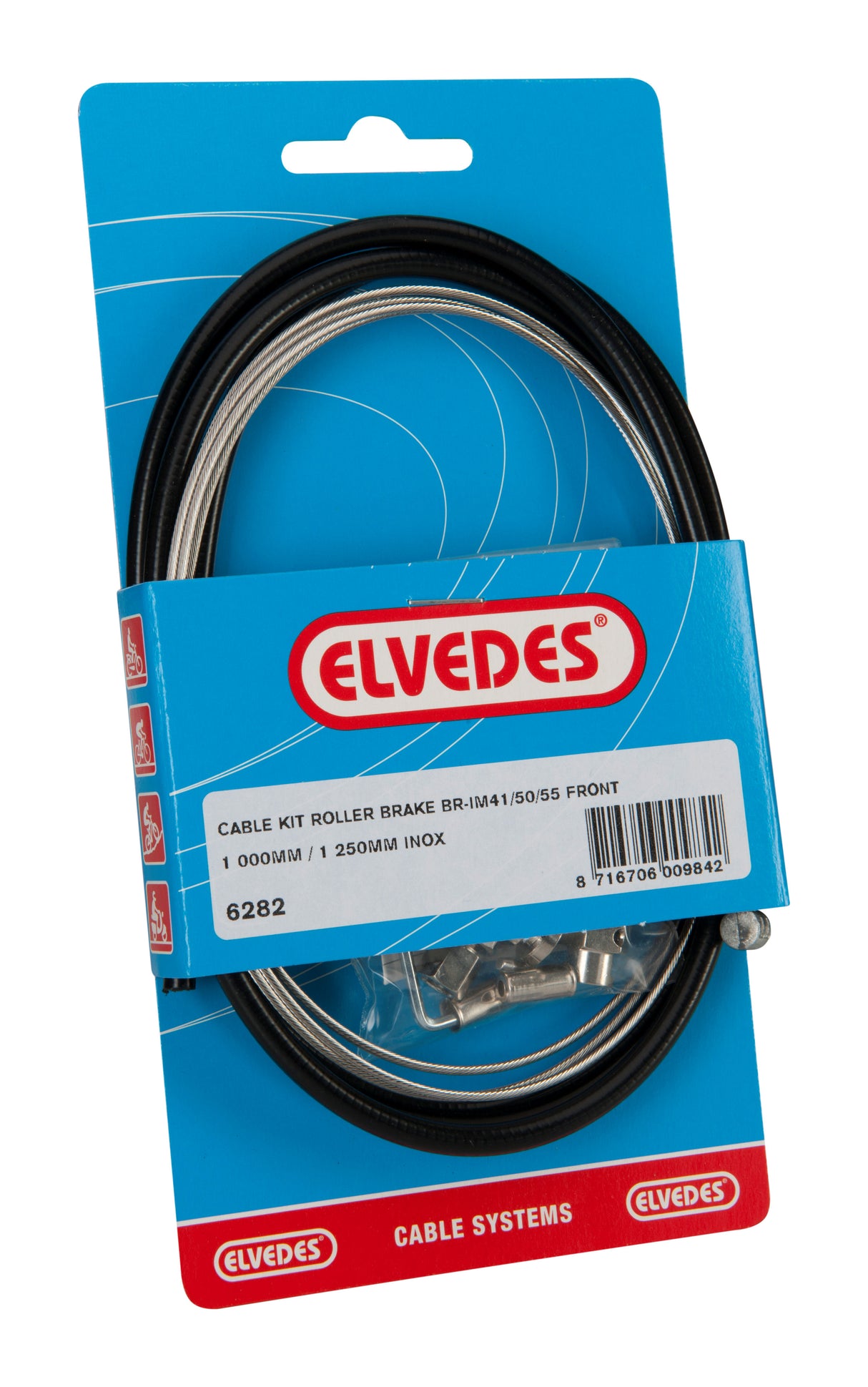 Elvedes Voor remkabel nexus rollerbrake cpl. zwart 6282