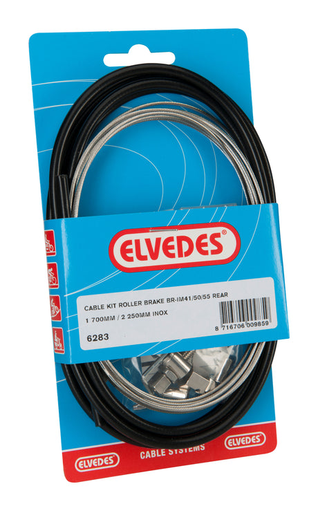 Elvedes Rollerbrake kabelkit BR-IM41 50 53 1700mm 2250mm RVS zwart (op kaart)