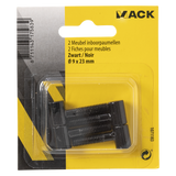 Mack 1071183 - 2 meubel inboorpaumellen zwart ø 9 x 23 mm | 5 stuks