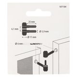 Mack 1071184 - 2 meubel inboorpaumellen verzinkt ø 11 x 25 mm | 5 stuks