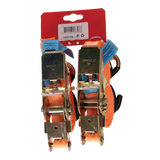 Mack 1072109 - 2 spangordels pe, ratelspanner25mm-6m max 500kg 2d, s haken | 5 stuks