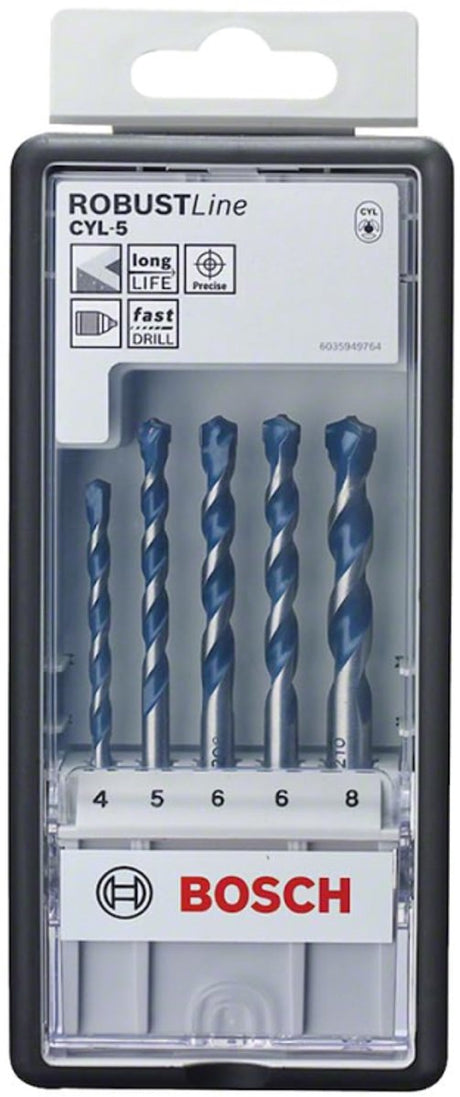 Bosch - 5-delige robust line betonborenset cyl-5 4; 5; 6; 6; 8 mm