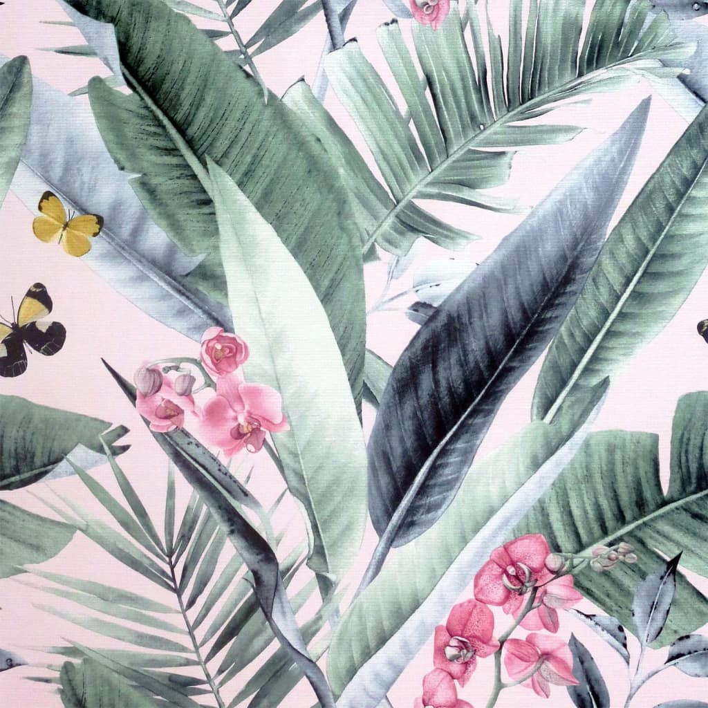 DUTCH WALLCOVERINGS DUTCH WALLCOVERINGS Behang Lush Tropical roze en blauw