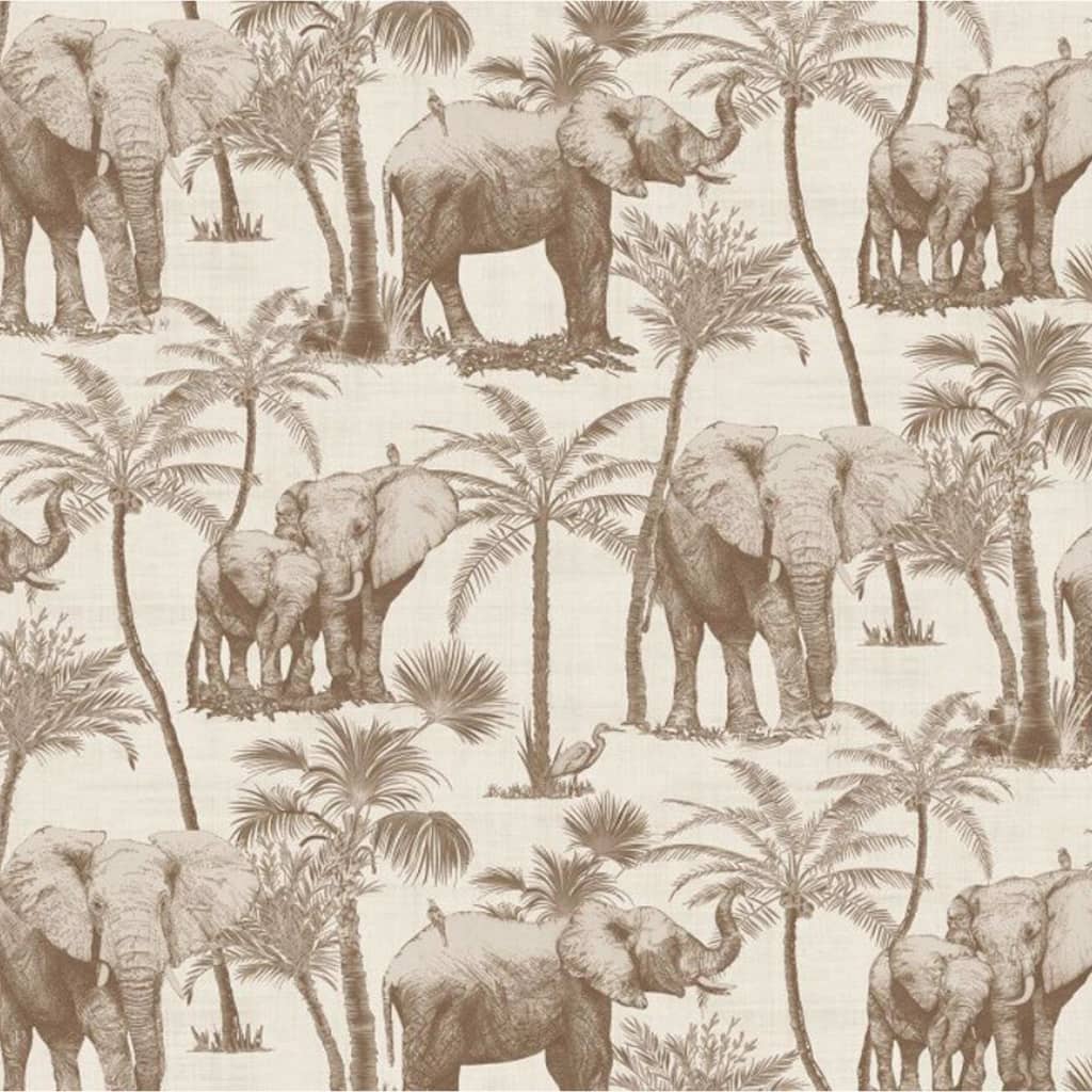 DUTCH WALLCOVERINGS DUTCH WALLCOVERINGS Behang Elephant Grove beige