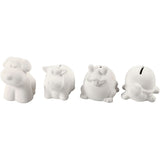 Creativ company http: www.cchobby.nl dierenspaarpot-h-7-10-cm-wit-4-stuk-1-doos