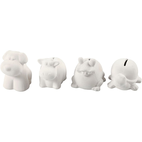 Creativ company http: www.cchobby.nl dierenspaarpot-h-7-10-cm-wit-4-stuk-1-doos