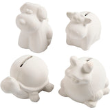 Creativ company http: www.cchobby.nl dierenspaarpot-h-7-10-cm-wit-4-stuk-1-doos