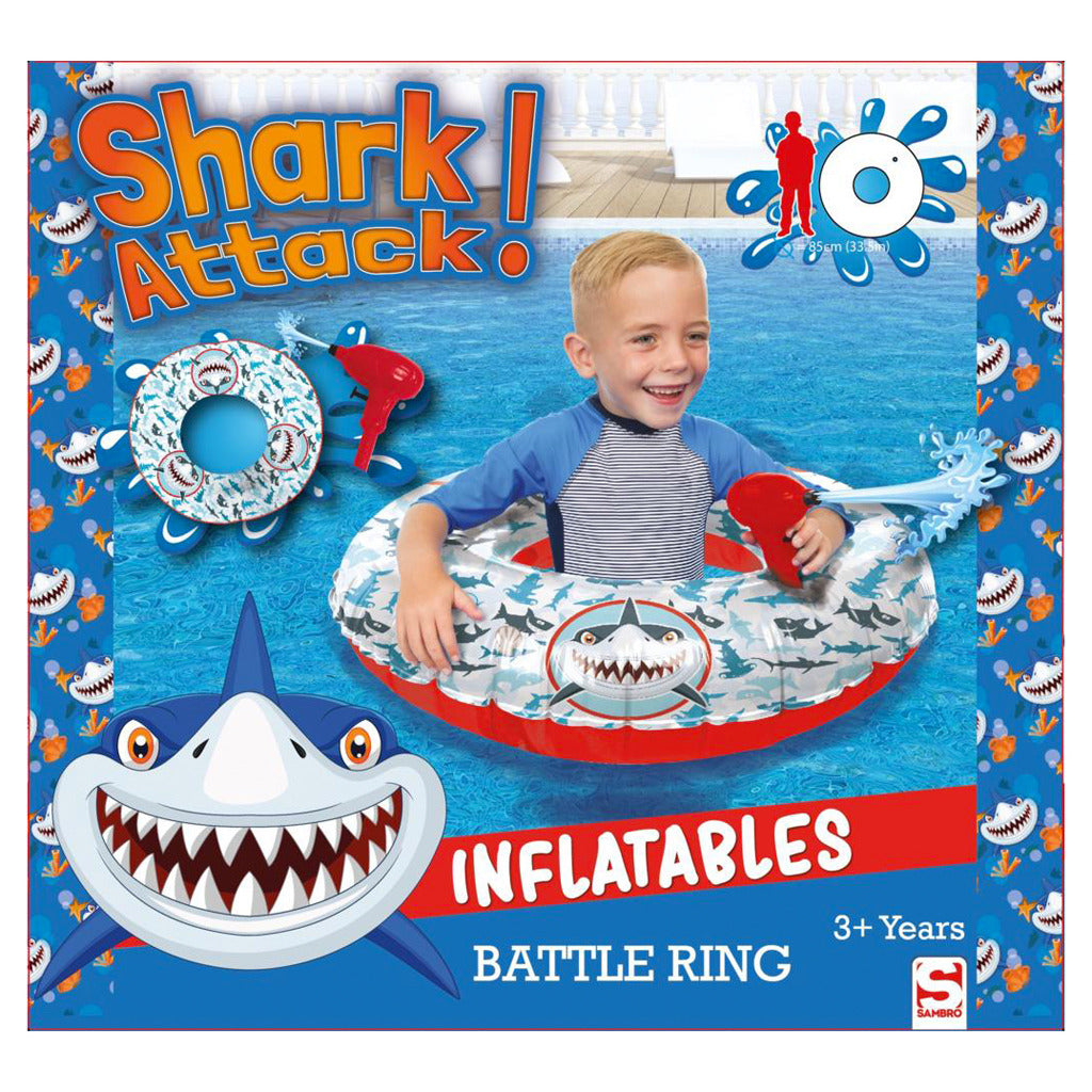 Sambro shark attack battle ring zwemband met waterpistool 85 cm