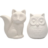 Creativ company https: www.cchobby.nl dierenspaarpot-uil-en-vos-h-9-cm-wit-2-stuk-1-doos