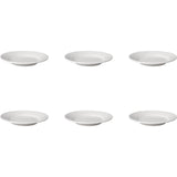 Mammoet bord brede rand budgeltline porselein wit 18cm set a 6 stuks
