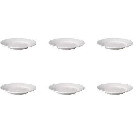 Mammoet bord brede rand budgeltline porselein wit 18cm set a 6 stuks