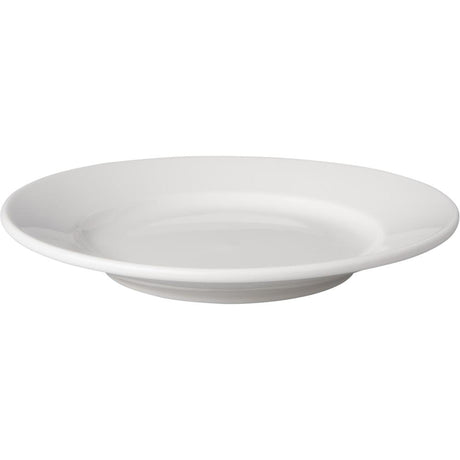 Mammoet bord brede rand budgeltline porselein wit 18cm set a 6 stuks