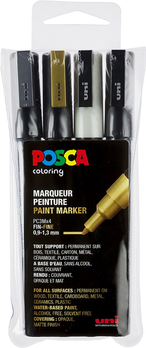 Posca paintmarker uni pc1mc ef 4st assorti