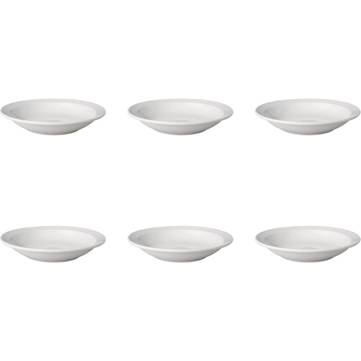 Mammoet bord diep budgetline 21,5 cm smalle rand porselein wit (set van 6 )