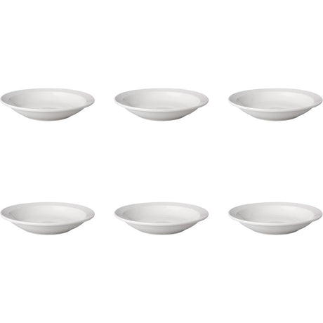 Mammoet bord diep budgetline 21,5 cm smalle rand porselein wit (set van 6 )