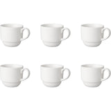 Mammoet koffiekop breed 200ml porselein wit (set van 6) dia7,5x7cm