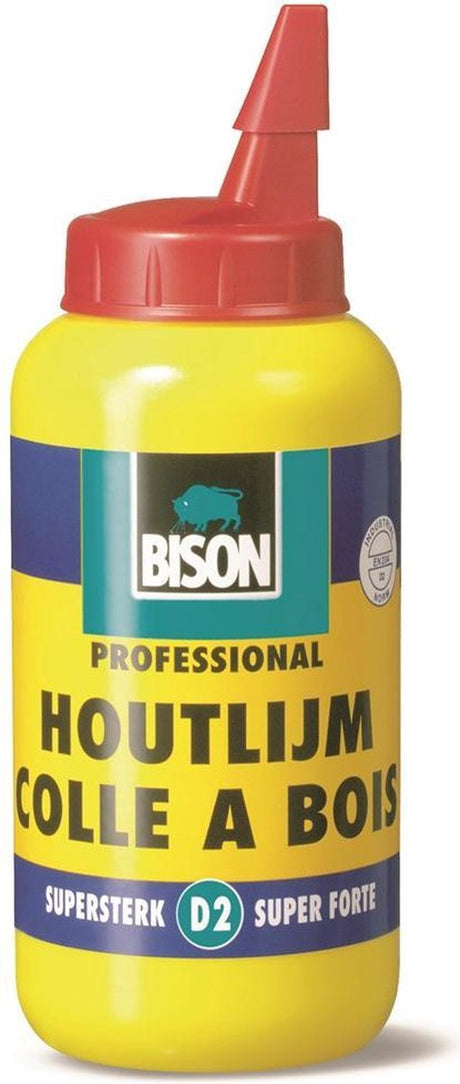 Bison originele houtlijm flacon 750 gram - hoogwaardige, vochtbestendige witte houtlijm, droogt transparant op, oplosmiddelvrij, overschilderbaar, d2, sterker dan hout