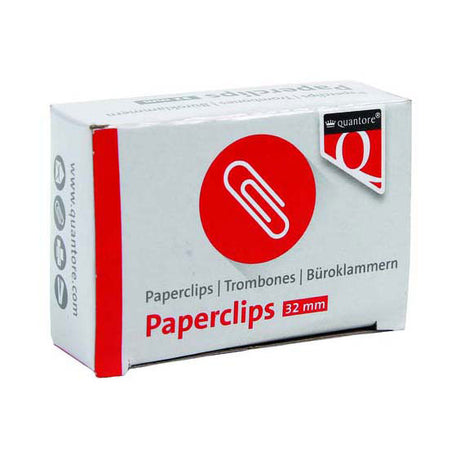 Quantore paperclip r2 32mm kort, 100st.