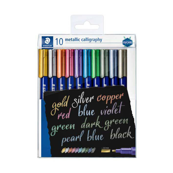 Quantore kalligrafiepennen metallic set - 10 kleuren