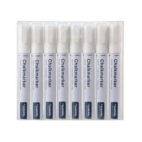 Quantore krijtstift europel wit, 8st.